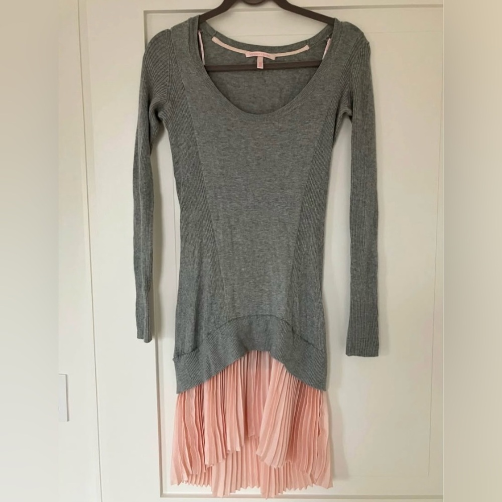 Victoria's Secret Gray and Pink Sweater Dress
